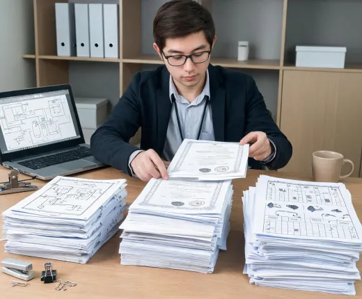 Sourcing coordinator checking instrument documentation